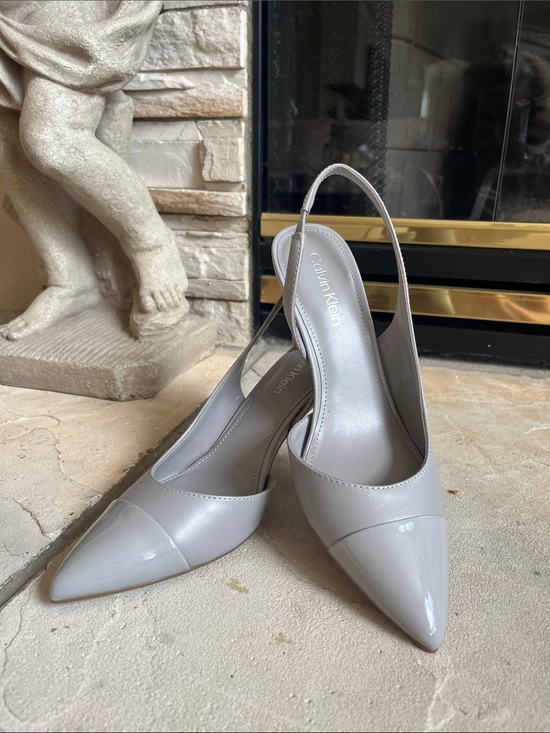 Calvin Klein Shoes - Calvin Klein Women's Light Gray Pointed Toe Slingback Pumps